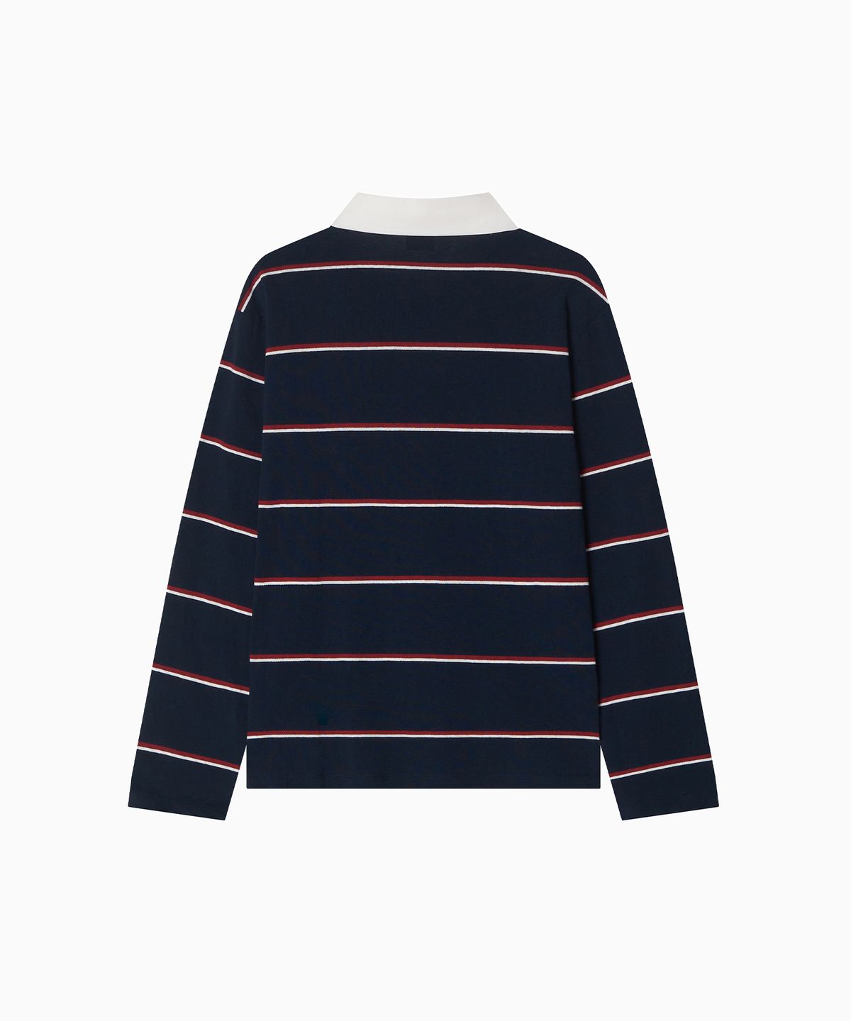미나수(MENASOO) MNS Striped Cotton Collar T Shirt_Navy