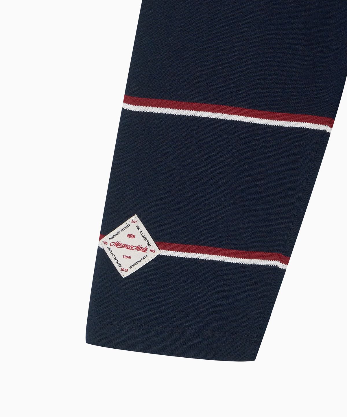 미나수(MENASOO) MNS Striped Cotton Collar T Shirt_Navy