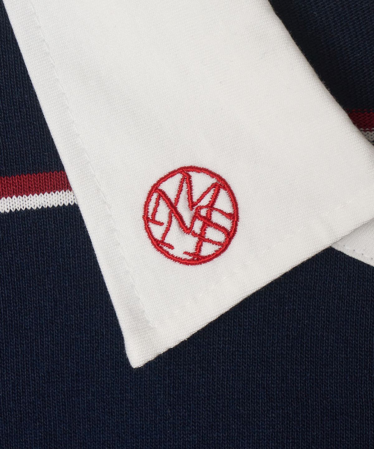 미나수(MENASOO) MNS Striped Cotton Collar T Shirt_Navy