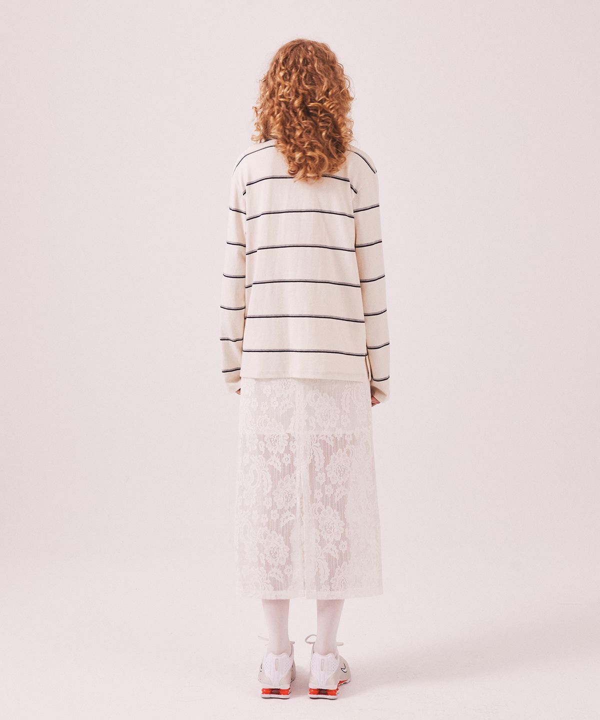 미나수(MENASOO) MNS Striped Cotton Collar T Shirt_Ivory