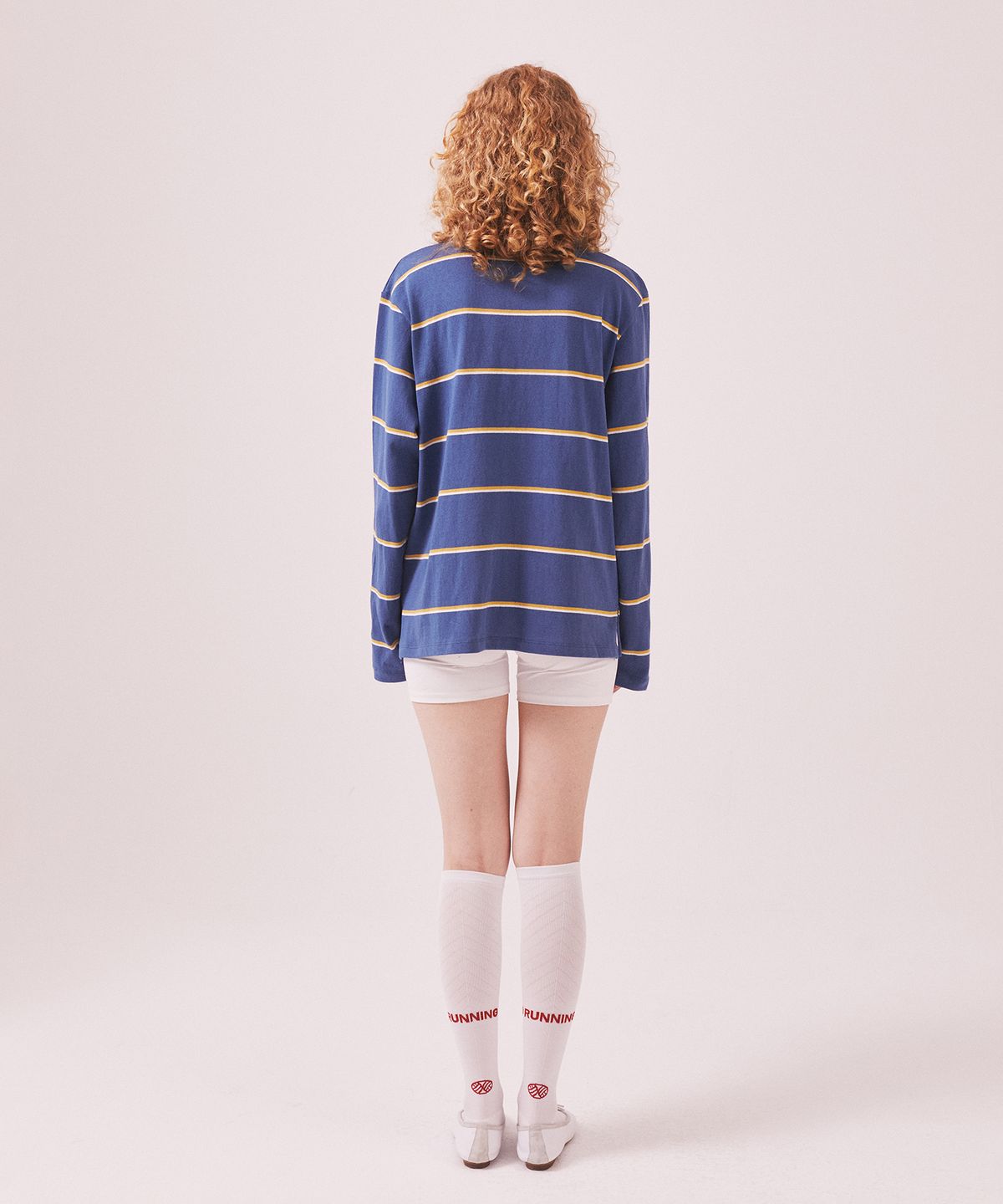 미나수(MENASOO) MNS Striped Cotton Collar T Shirt_Blue