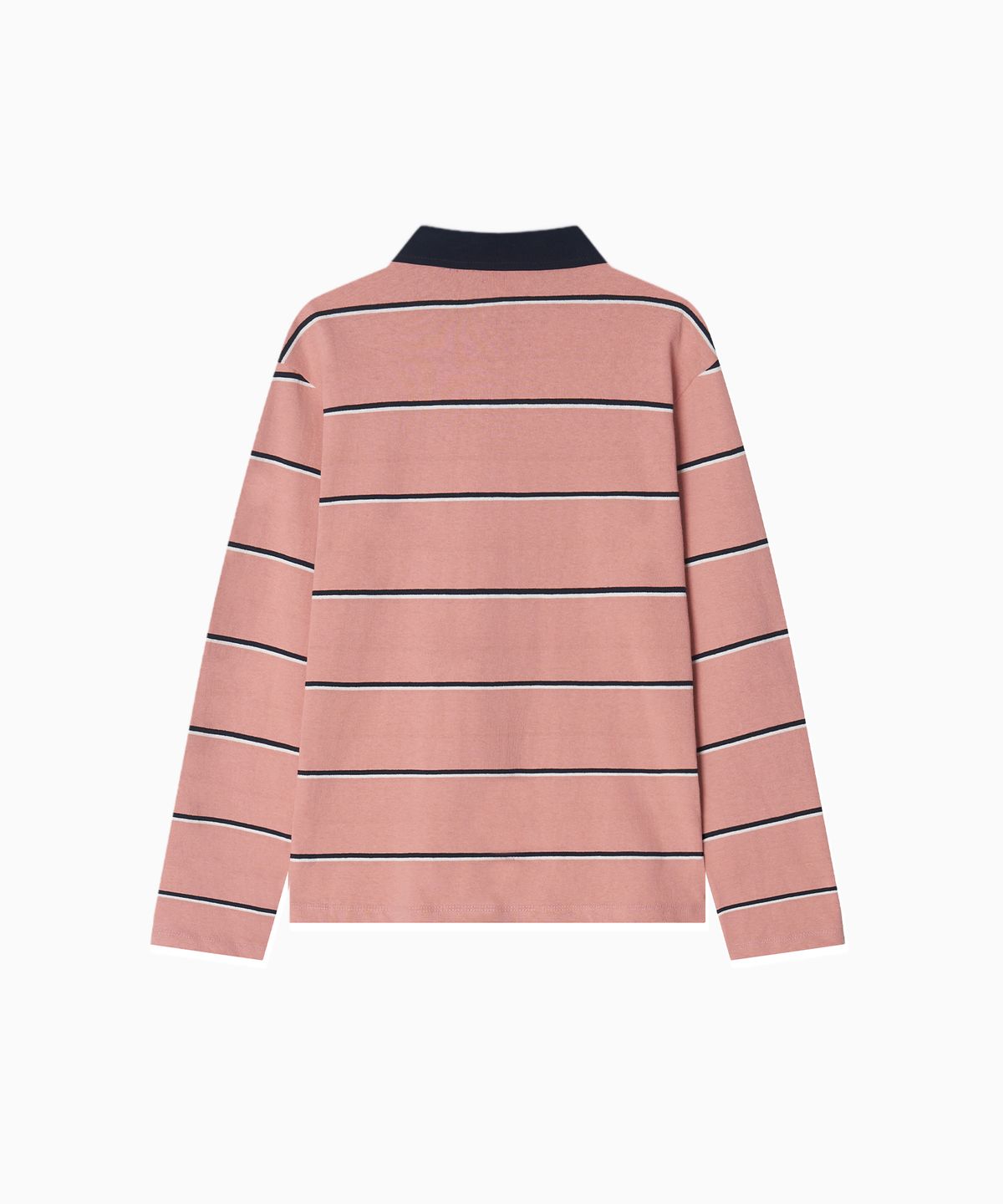 미나수(MENASOO) MNS Striped Cotton Collar T Shirt_Pink