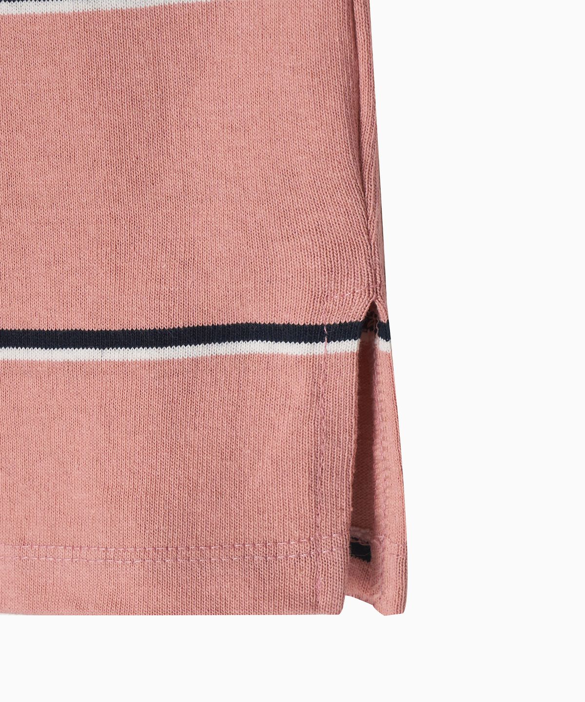 미나수(MENASOO) MNS Striped Cotton Collar T Shirt_Pink