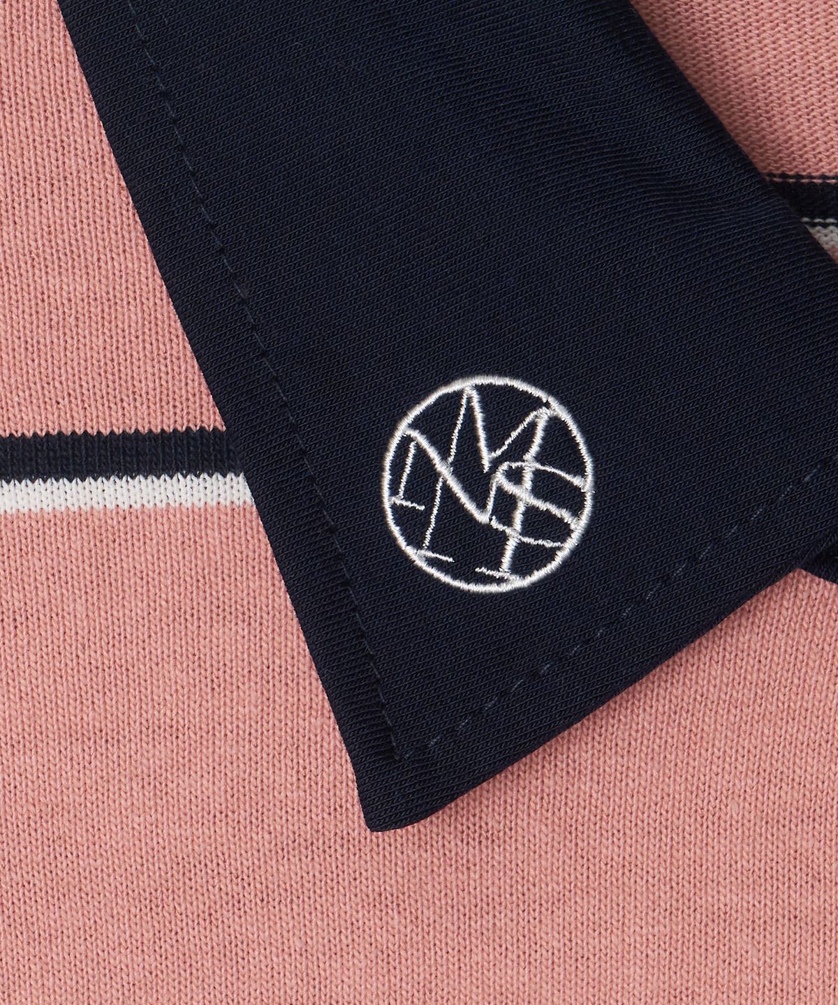 미나수(MENASOO) MNS Striped Cotton Collar T Shirt_Pink