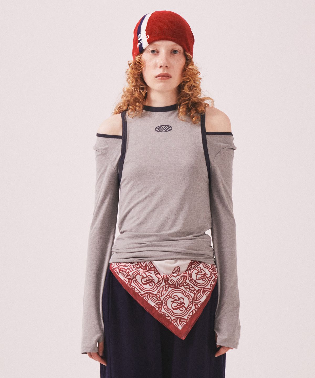 미나수(MENASOO) Stretch Layered T Shirt_Gray