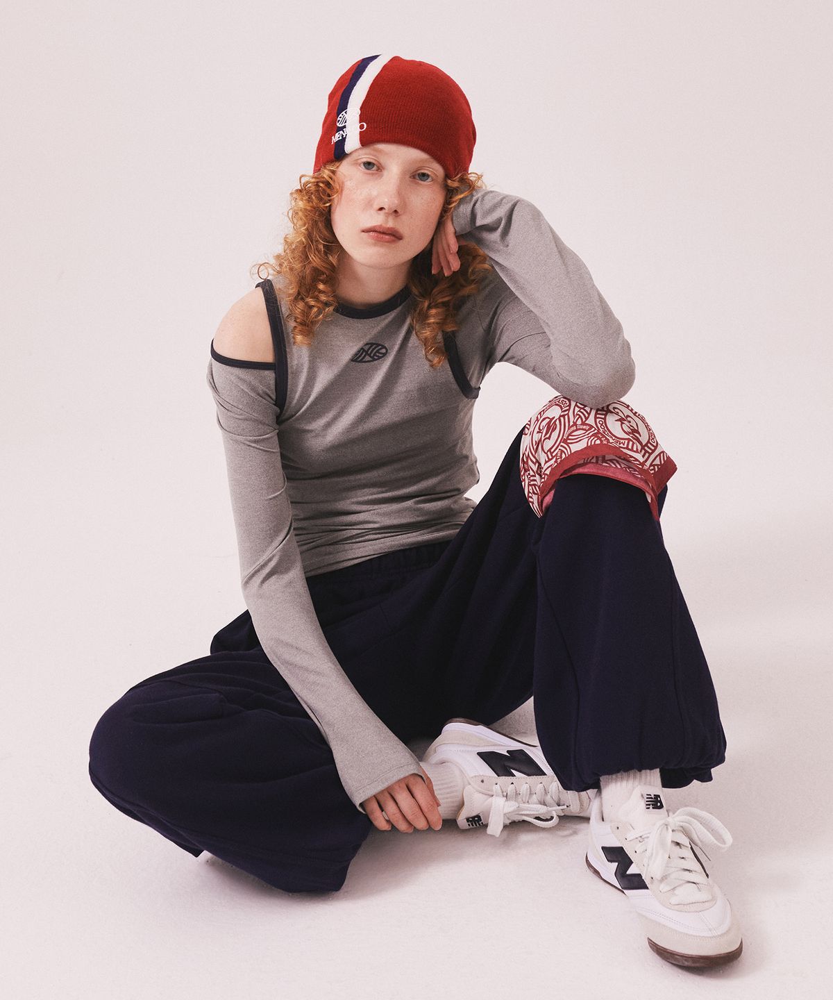 미나수(MENASOO) Stretch Layered T Shirt_Gray