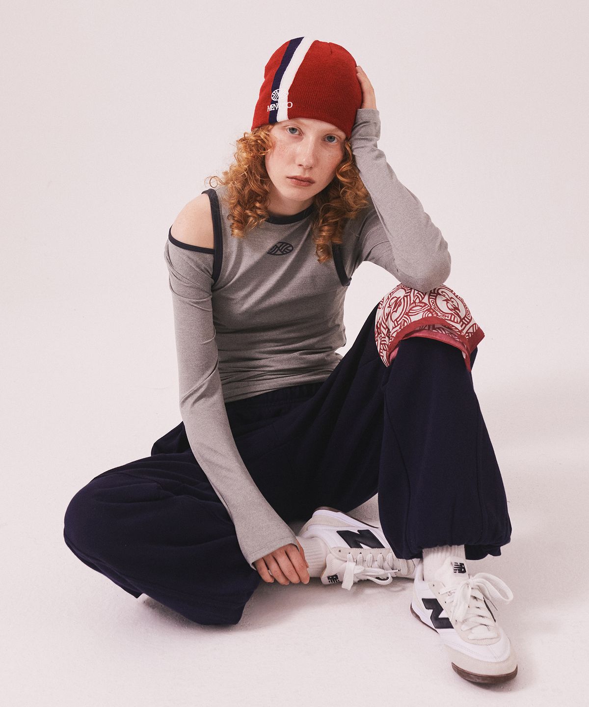 미나수(MENASOO) Stretch Layered T Shirt_Gray