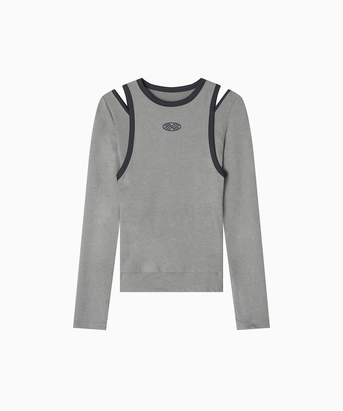 미나수(MENASOO) Stretch Layered T Shirt_Gray