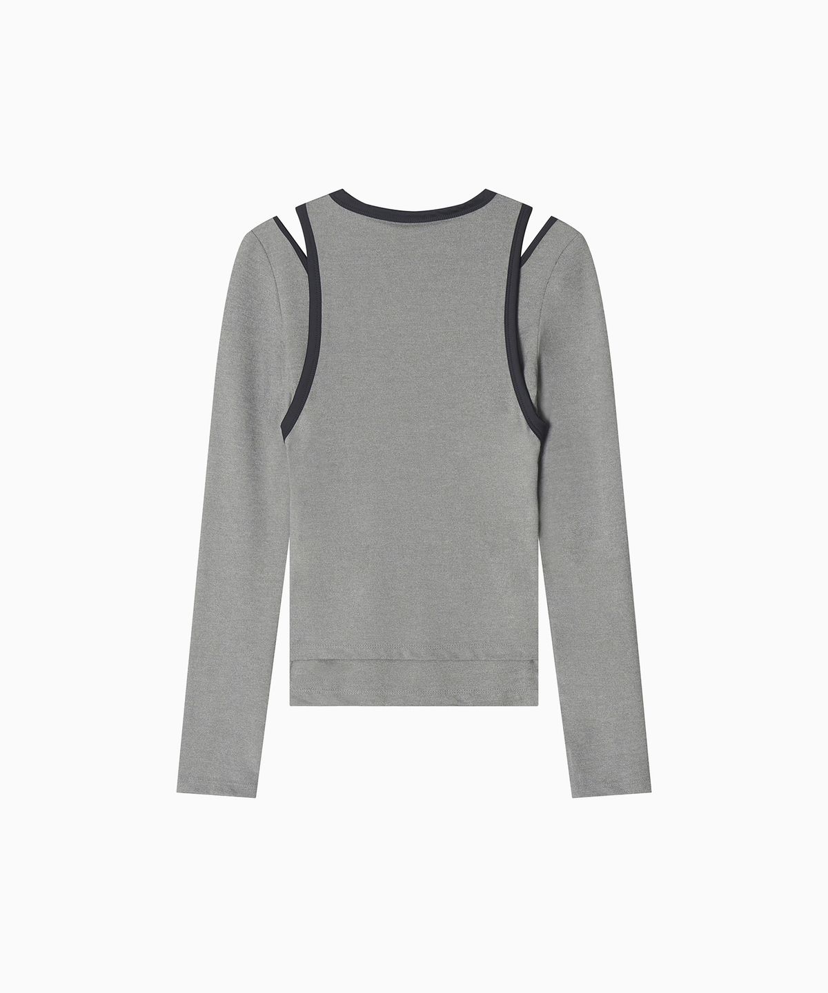 미나수(MENASOO) Stretch Layered T Shirt_Gray