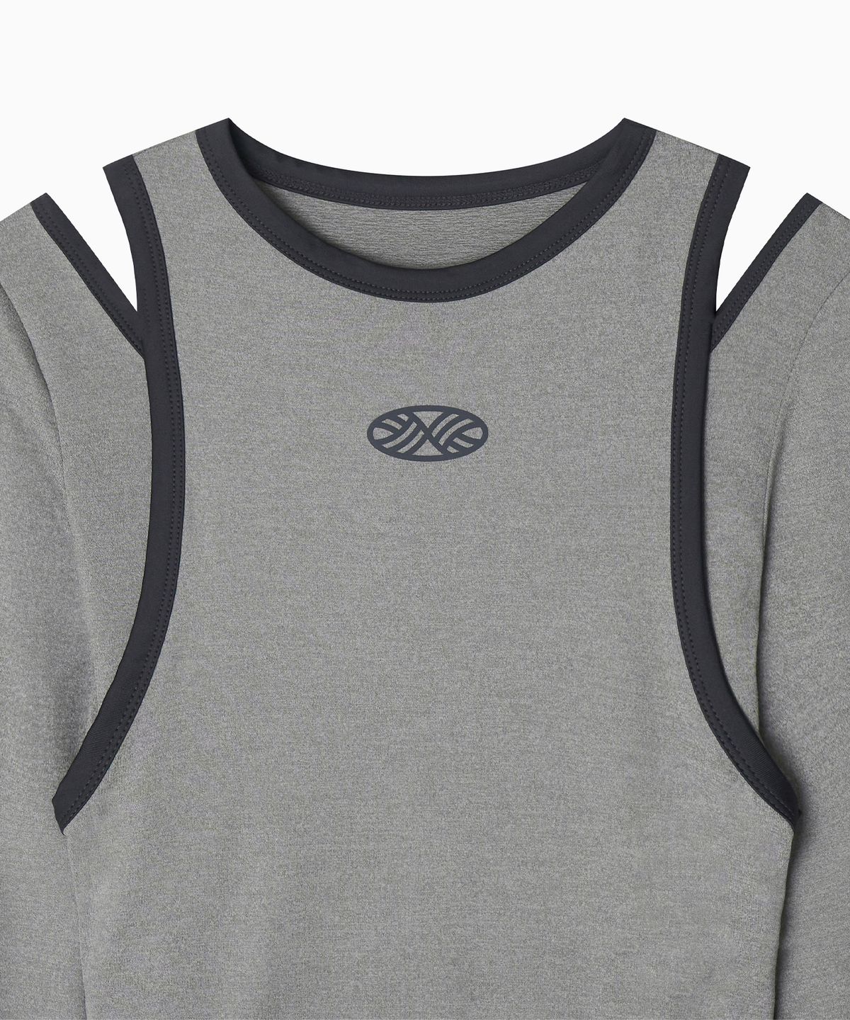 미나수(MENASOO) Stretch Layered T Shirt_Gray