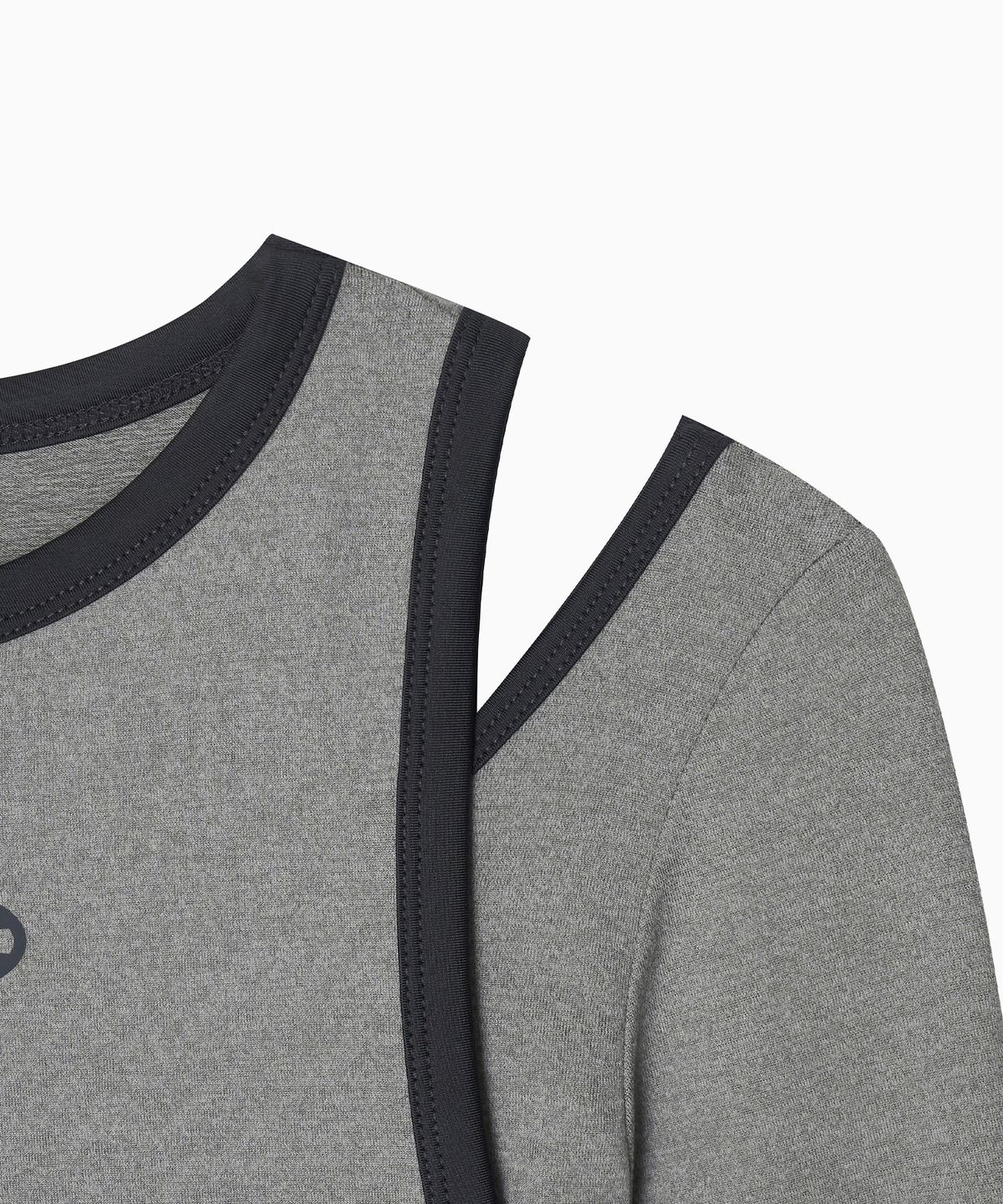 미나수(MENASOO) Stretch Layered T Shirt_Gray