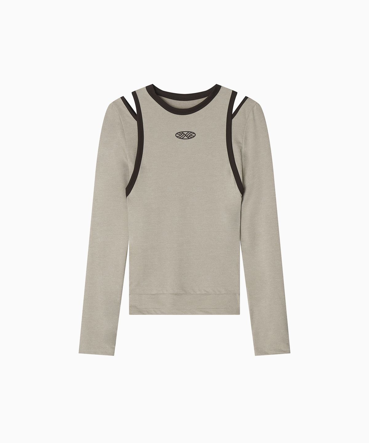 미나수(MENASOO) Stretch Layered T Shirt_Beige