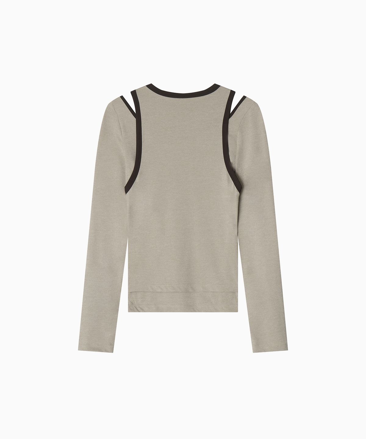 미나수(MENASOO) Stretch Layered T Shirt_Beige