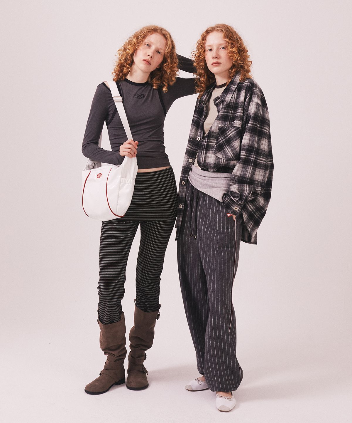 미나수(MENASOO) MNS Classic Check Oversized Shirt Jacket_Black