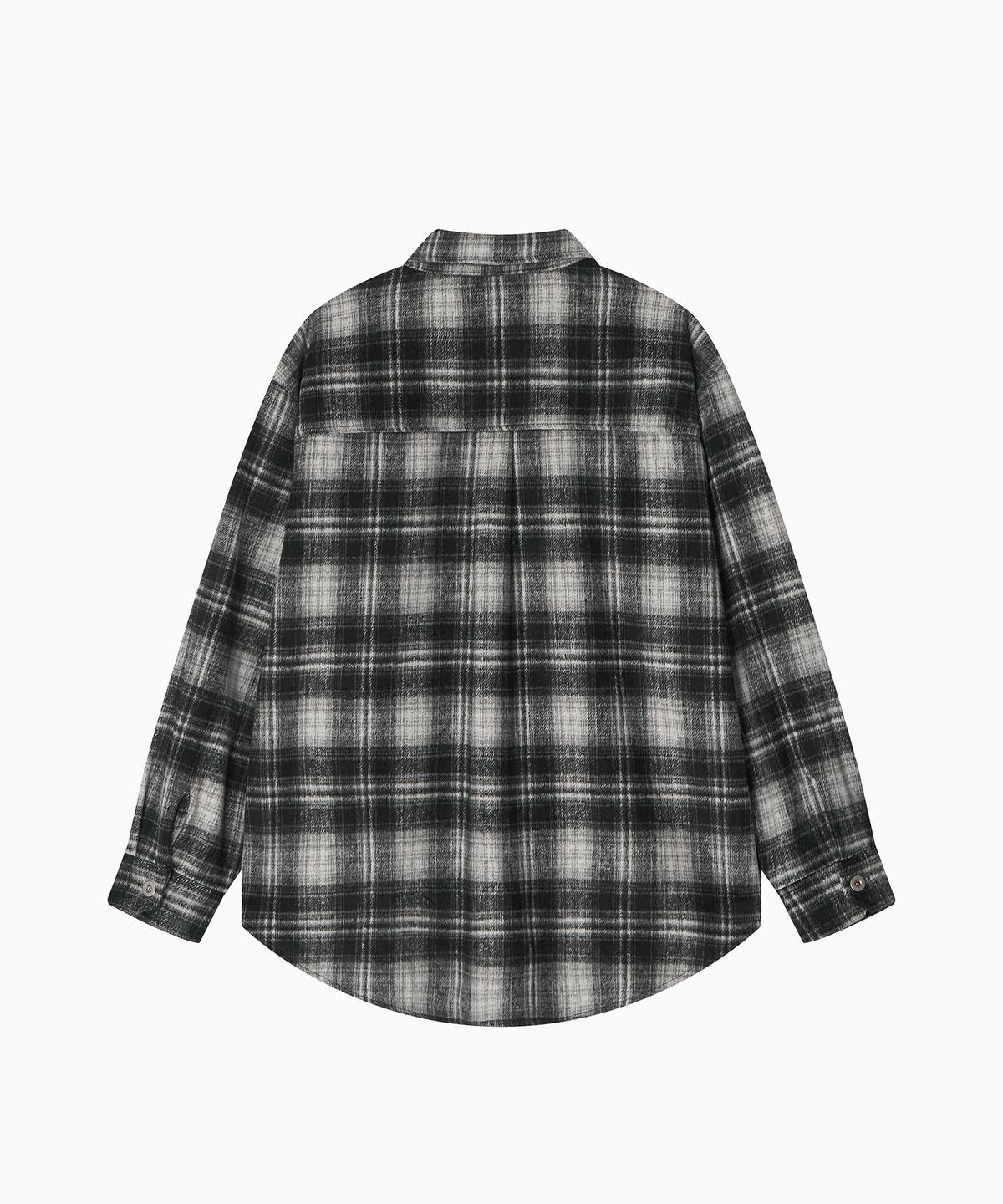 미나수(MENASOO) MNS Classic Check Oversized Shirt Jacket_Black