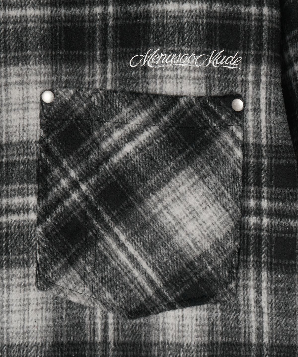 미나수(MENASOO) MNS Classic Check Oversized Shirt Jacket_Black