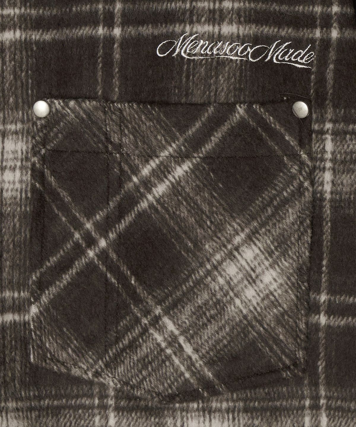 미나수(MENASOO) MNS Classic Check Oversized Shirt Jacket_Brown