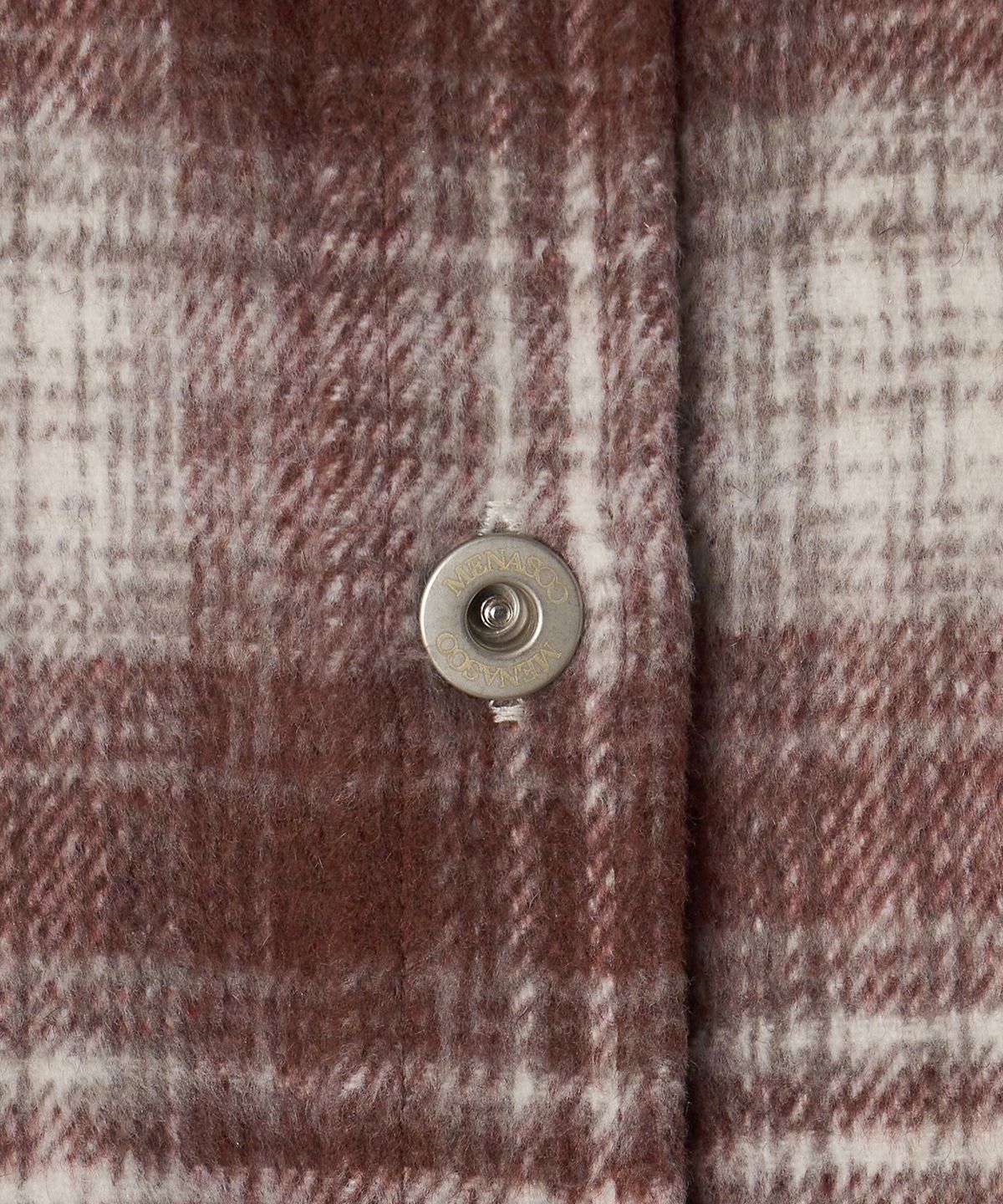 미나수(MENASOO) MNS Classic Check Oversized Shirt Jacket_Burgundy