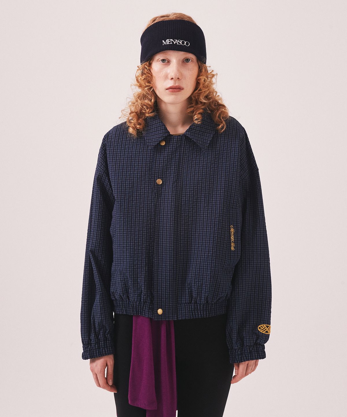 미나수(MENASOO) MNS Classic Check Jacket_Navy