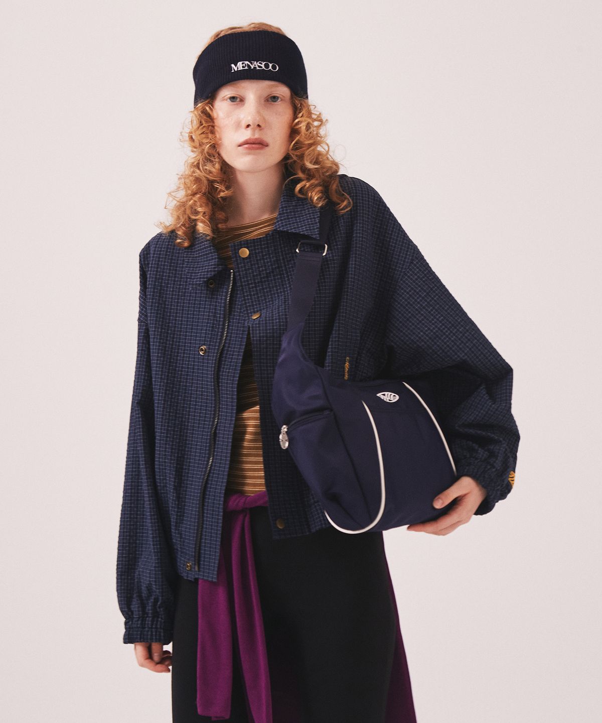 미나수(MENASOO) MNS Classic Check Jacket_Navy