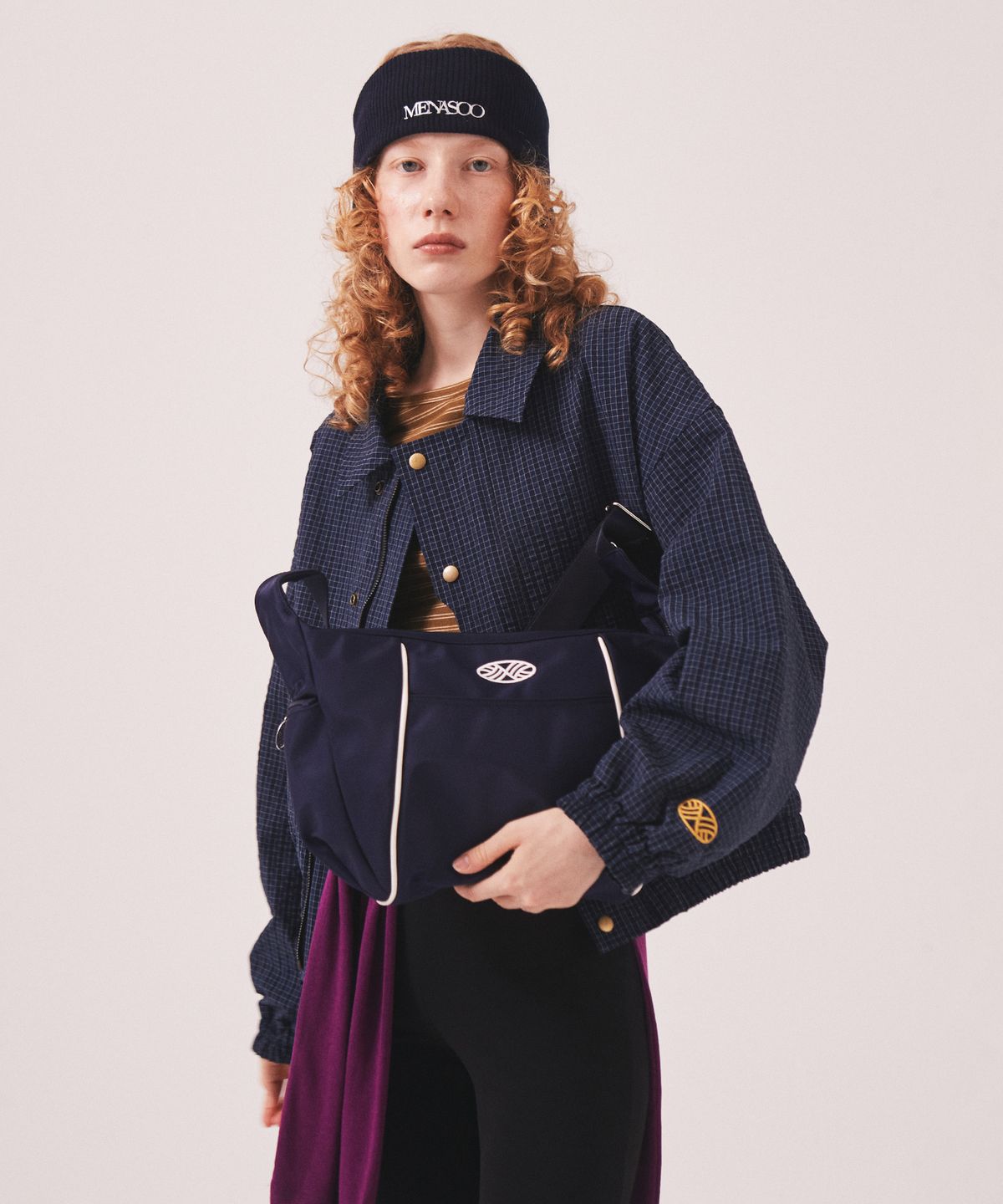 미나수(MENASOO) MNS Classic Check Jacket_Navy