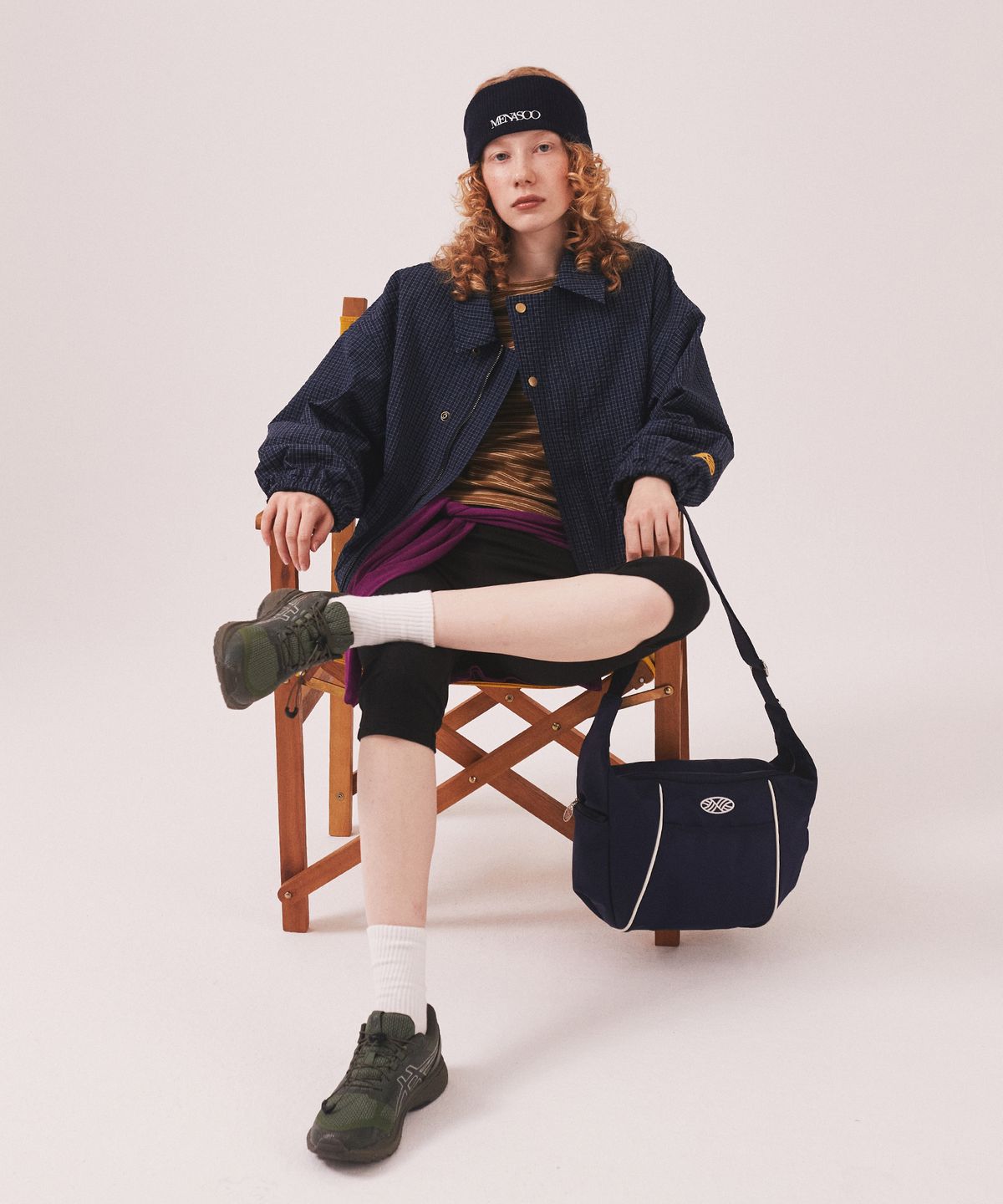 미나수(MENASOO) MNS Classic Check Jacket_Navy