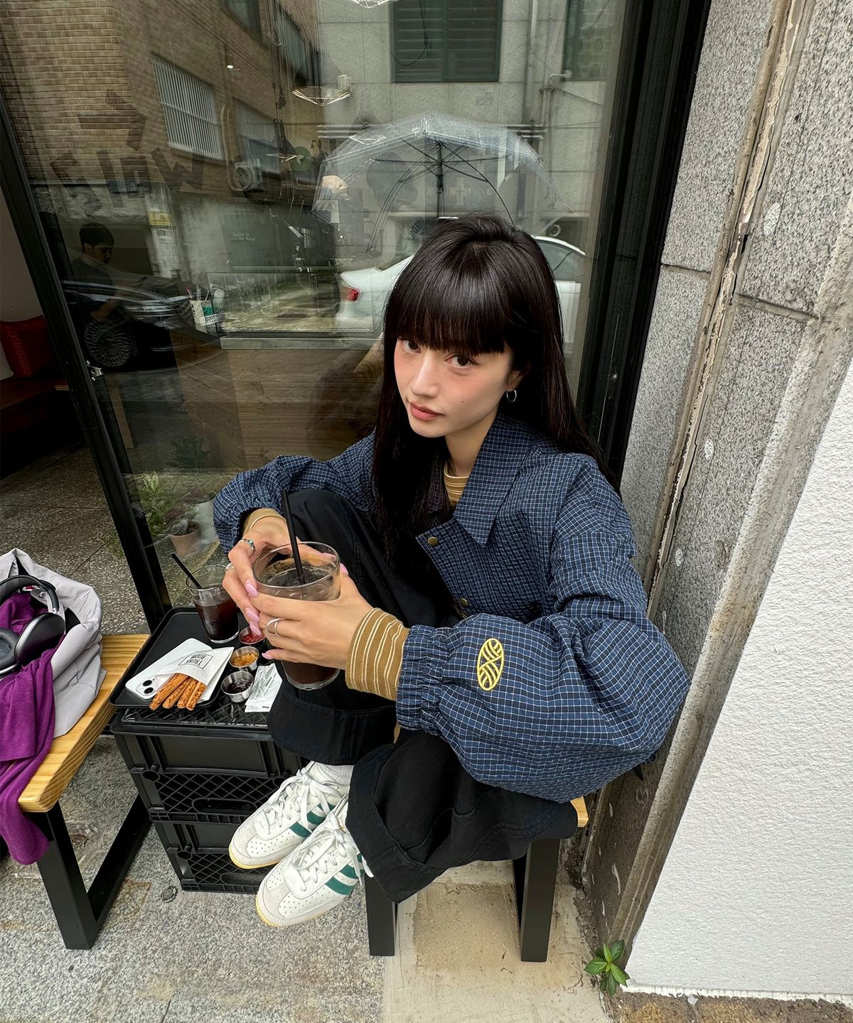 미나수(MENASOO) MNS Classic Check Jacket_Navy