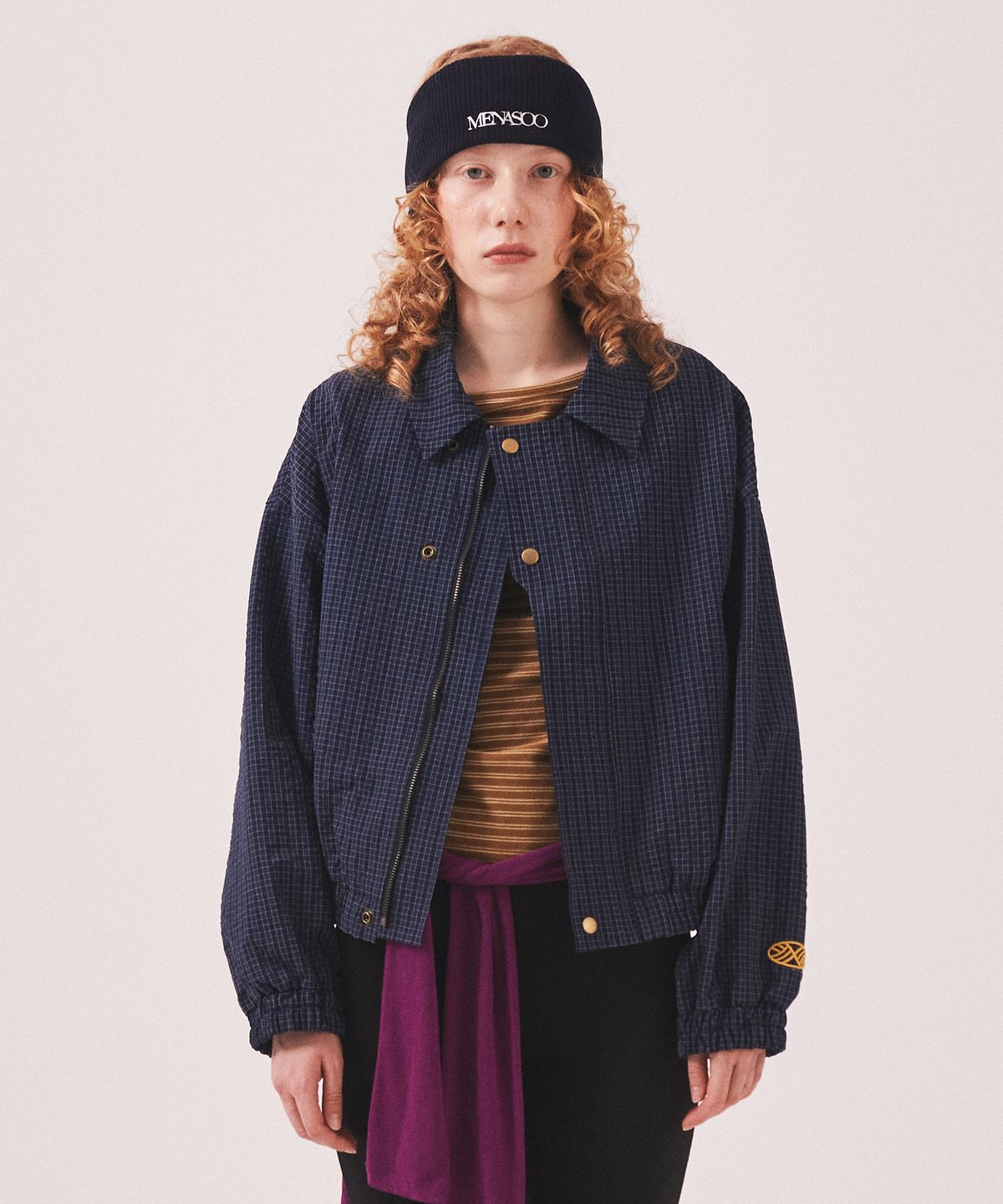 미나수(MENASOO) MNS Classic Check Jacket_Navy