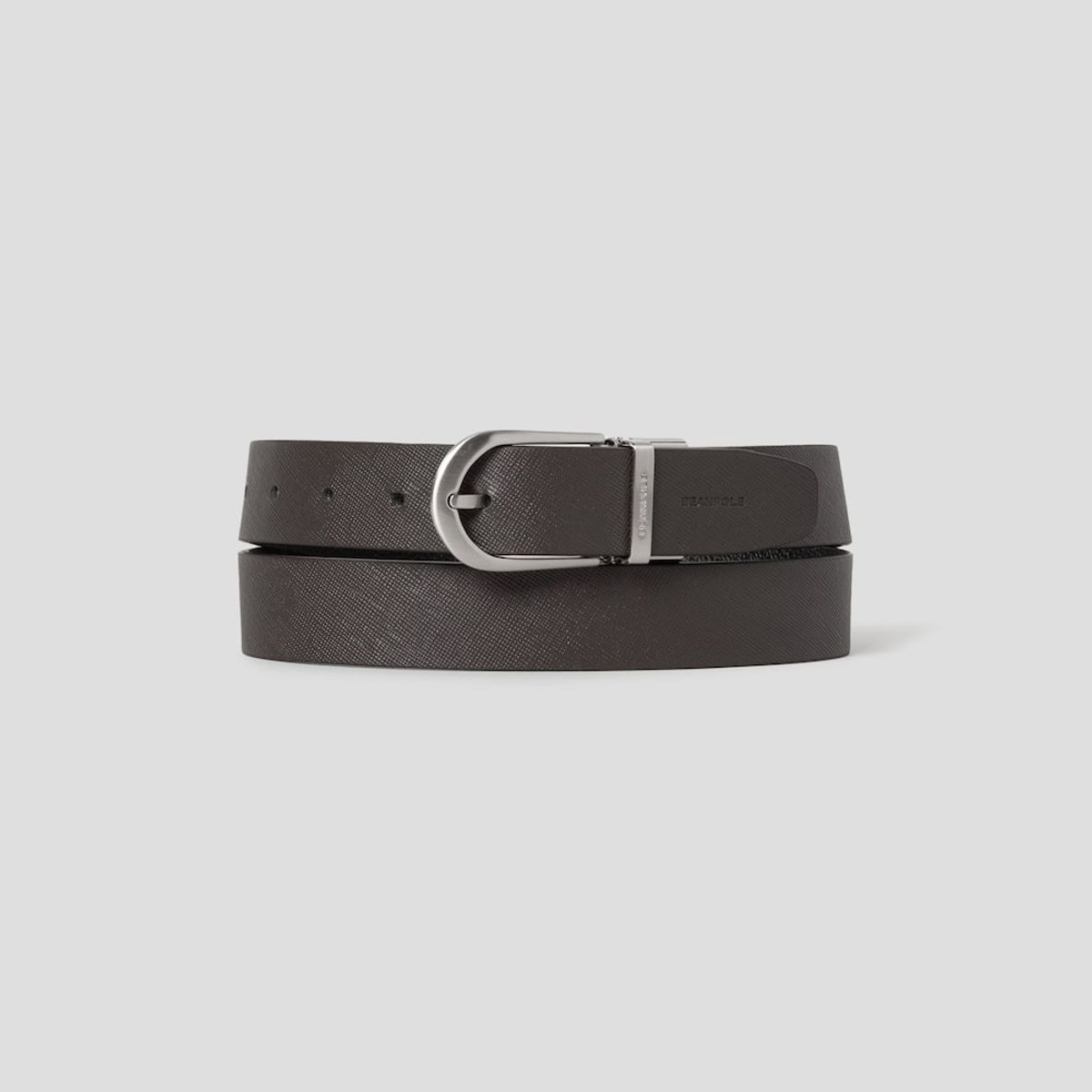 빈폴 액세서리(BEANPOLE ACCESSORY) 리버시블 라운드 버클 벨트   브라운