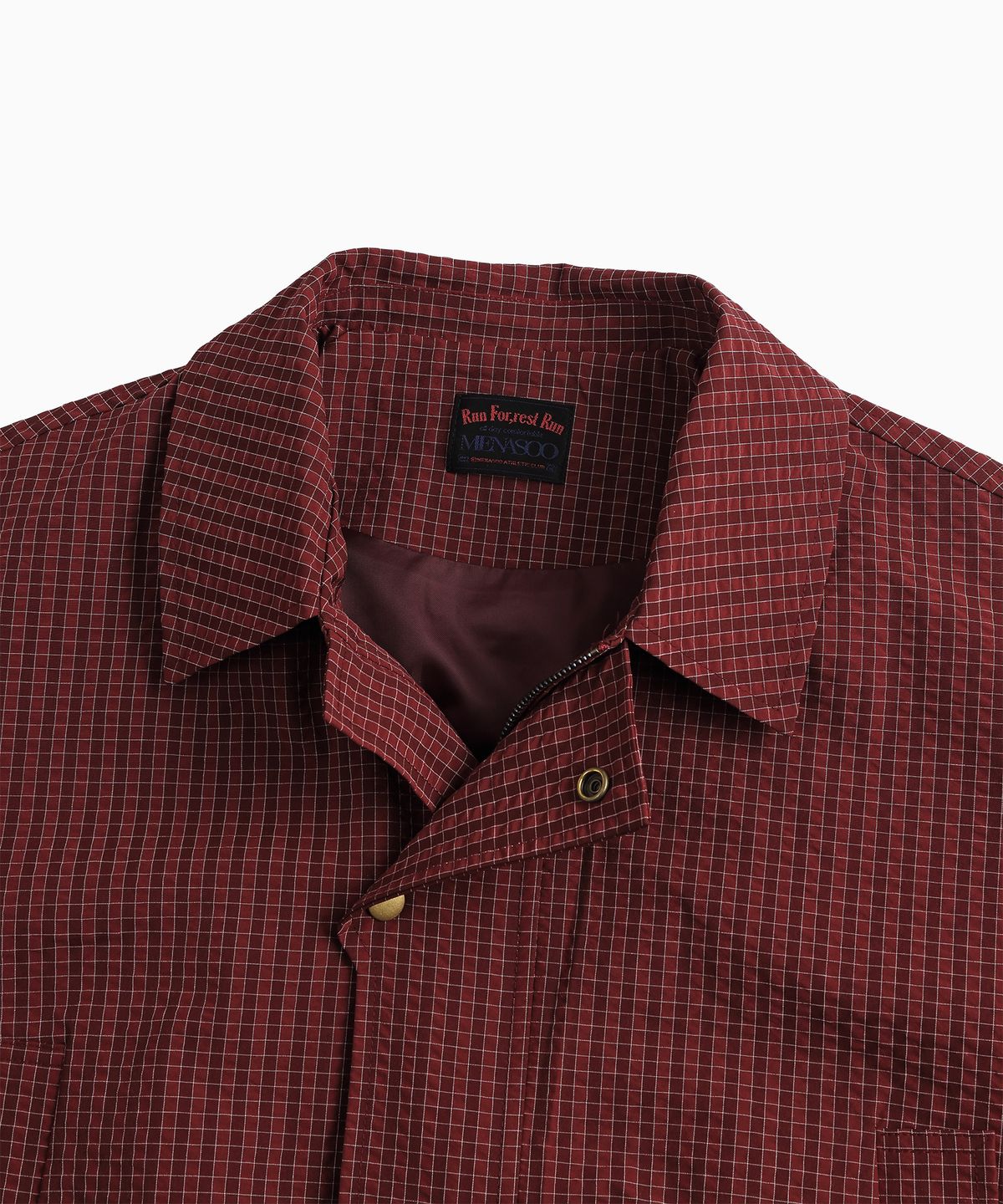 미나수(MENASOO) MNS Classic Check Jacket_Burgundy