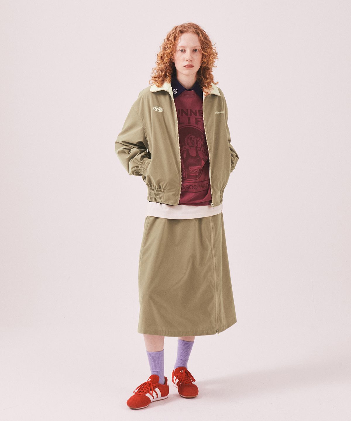미나수(MENASOO) Menasoo Made Corduroy Nylon Jacket_Beige
