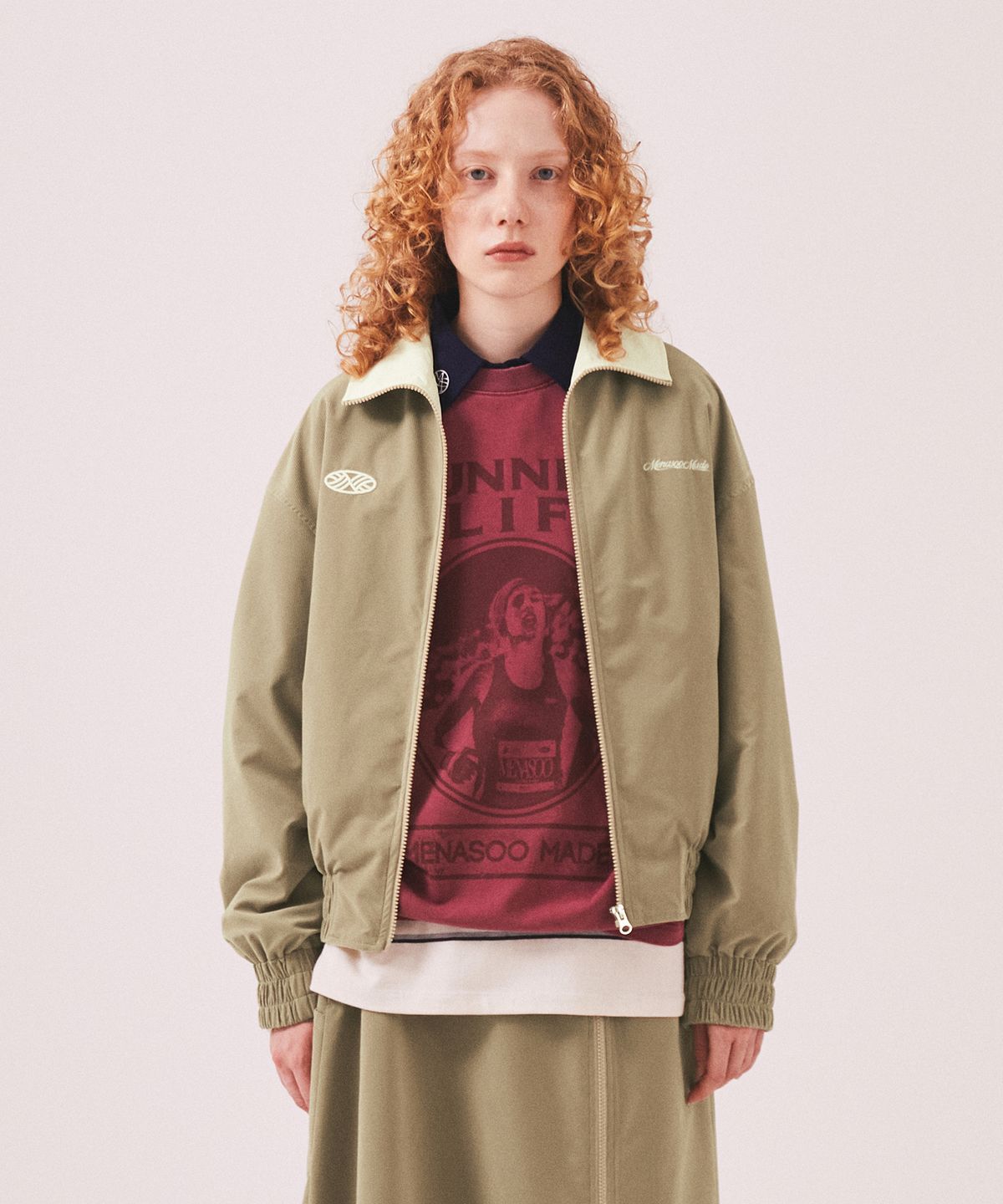미나수(MENASOO) Menasoo Made Corduroy Nylon Jacket_Beige
