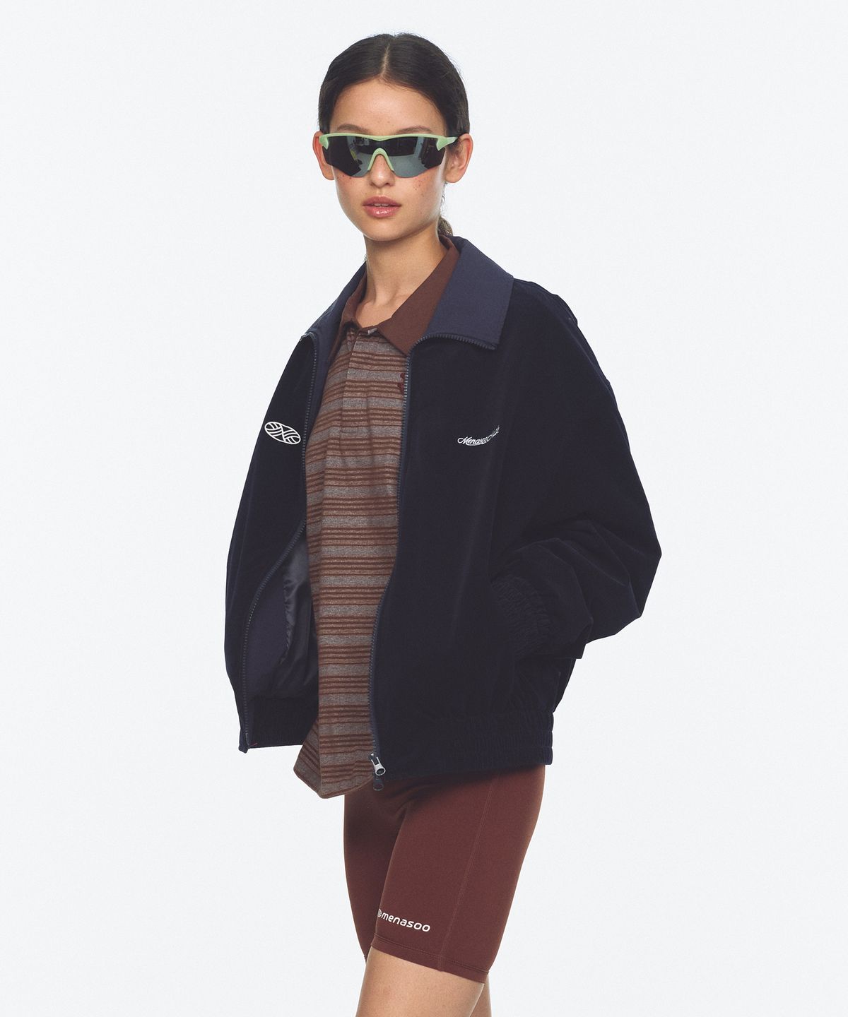 미나수(MENASOO) Menasoo Made Corduroy Nylon Jacket_Navy