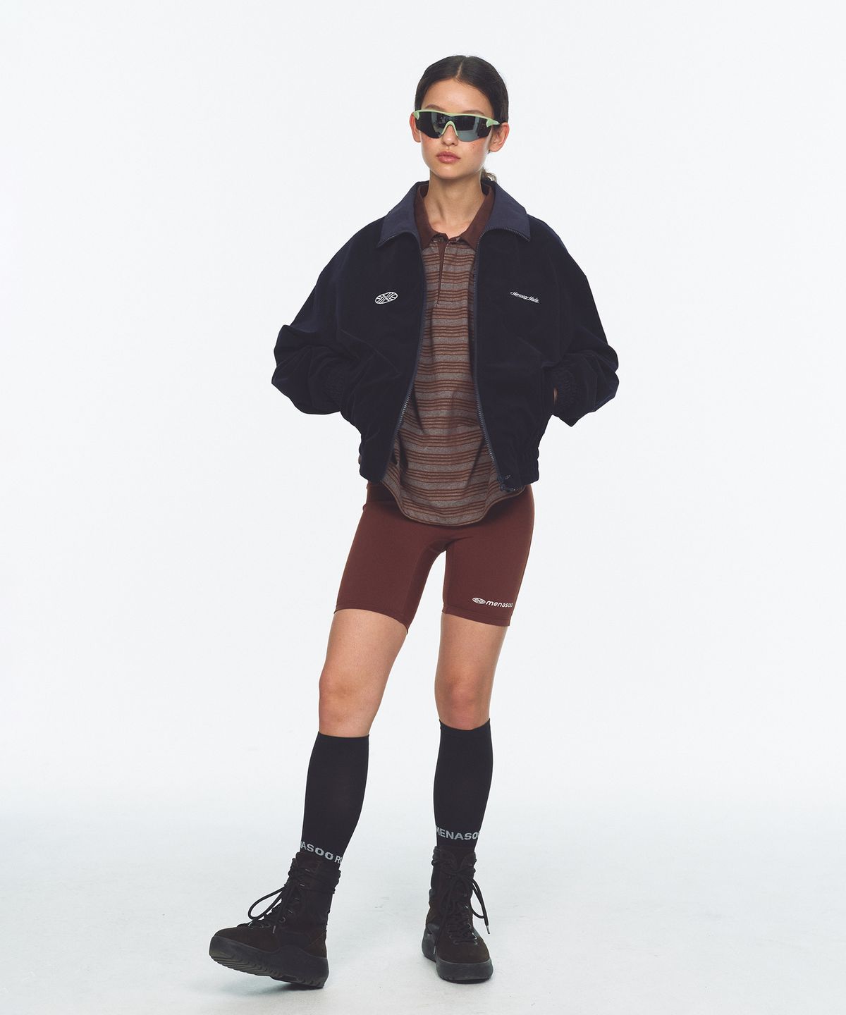 미나수(MENASOO) Menasoo Made Corduroy Nylon Jacket_Navy