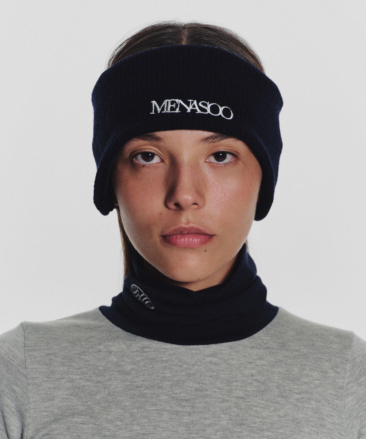 미나수(MENASOO) Menasoo Reversible Wool Headband_Navy