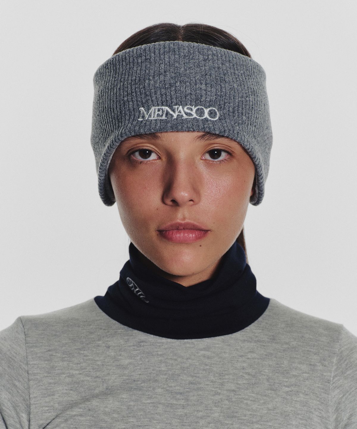 미나수(MENASOO) Menasoo Reversible Wool Headband_Gray Melange