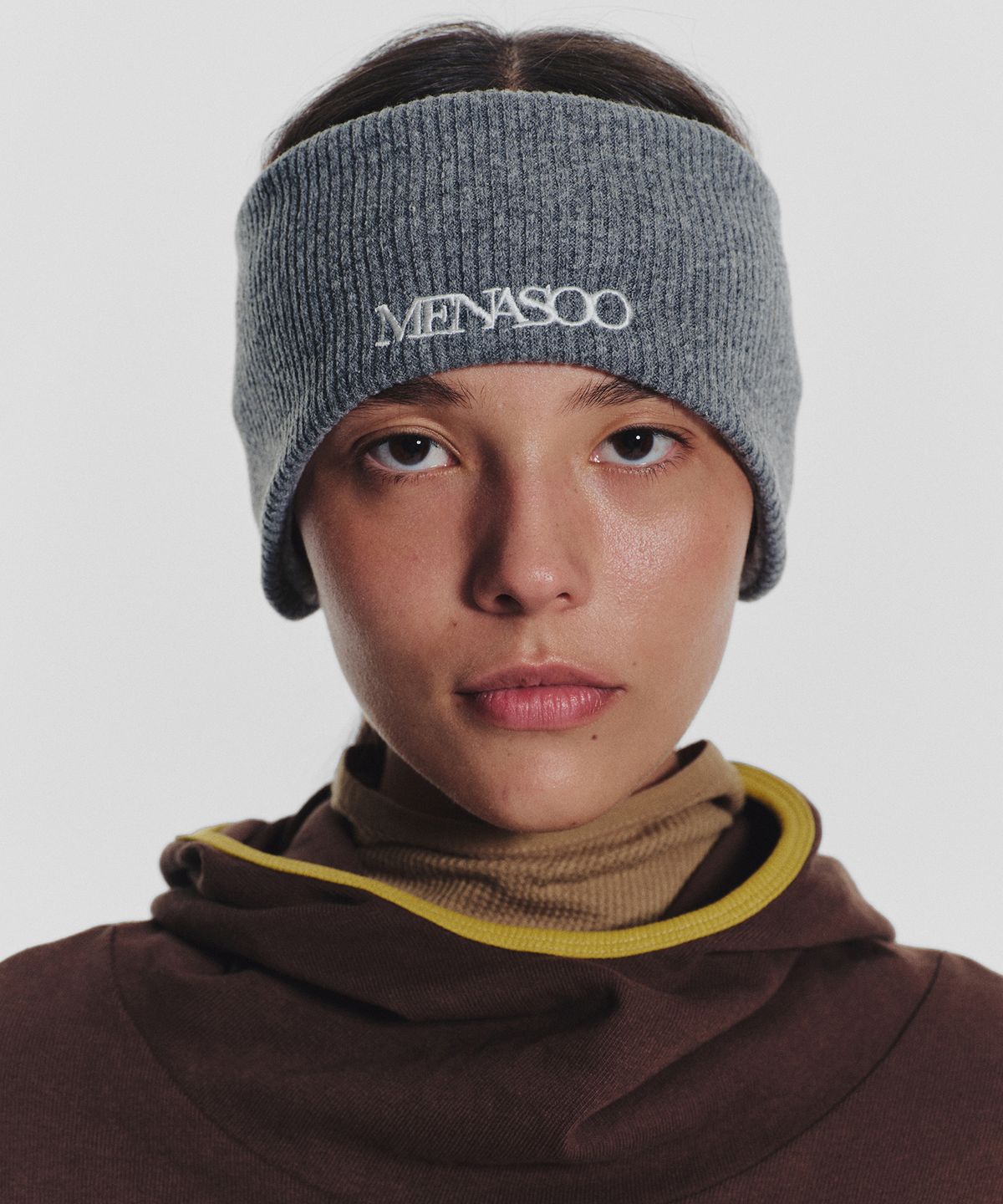 미나수(MENASOO) Menasoo Reversible Wool Headband_Gray Melange