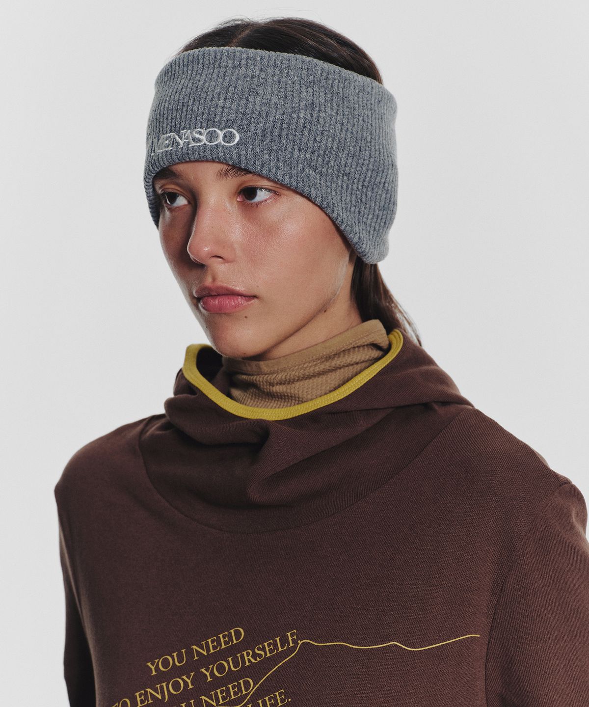 미나수(MENASOO) Menasoo Reversible Wool Headband_Gray Melange