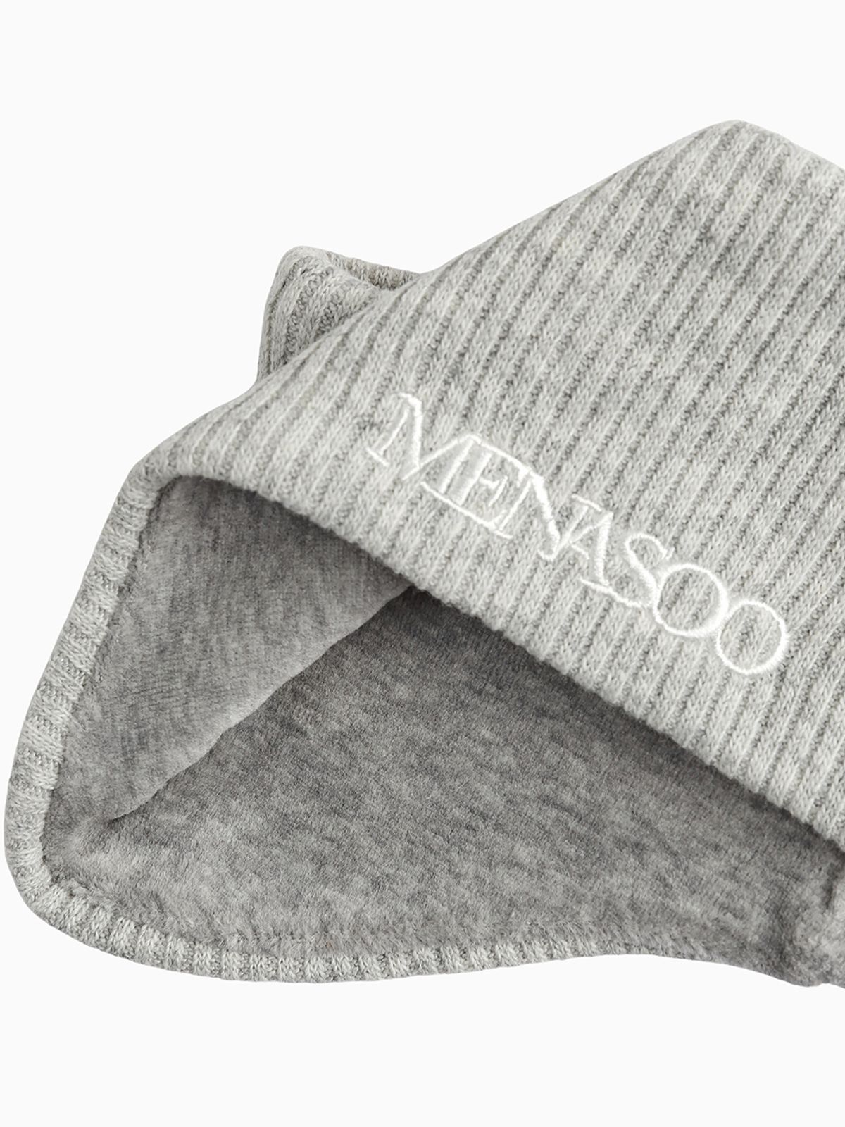 미나수(MENASOO) Menasoo Reversible Wool Headband_White Melange
