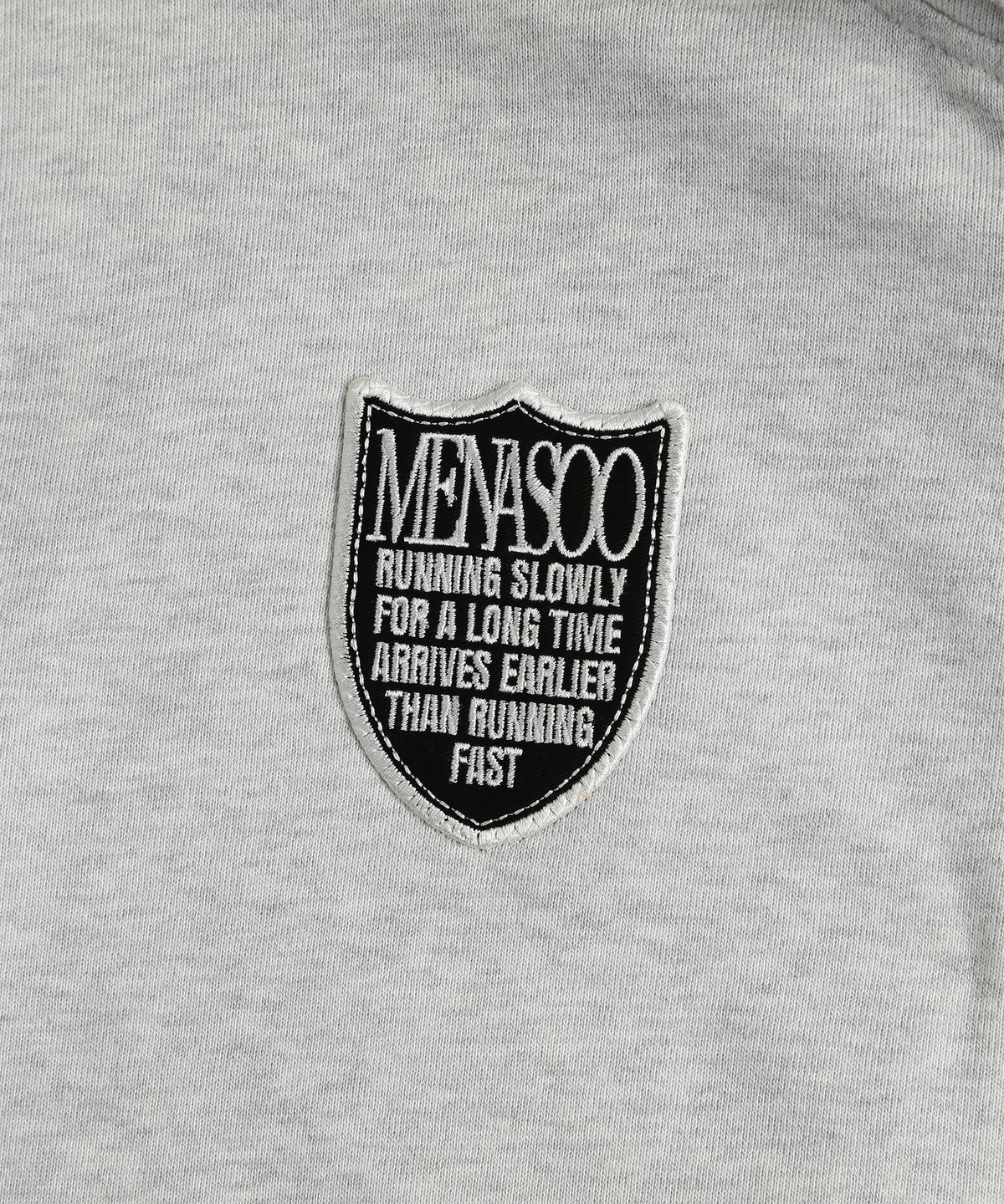 미나수(MENASOO) Menasoo Applique Two Way Hoodie Zip Up_White Melange