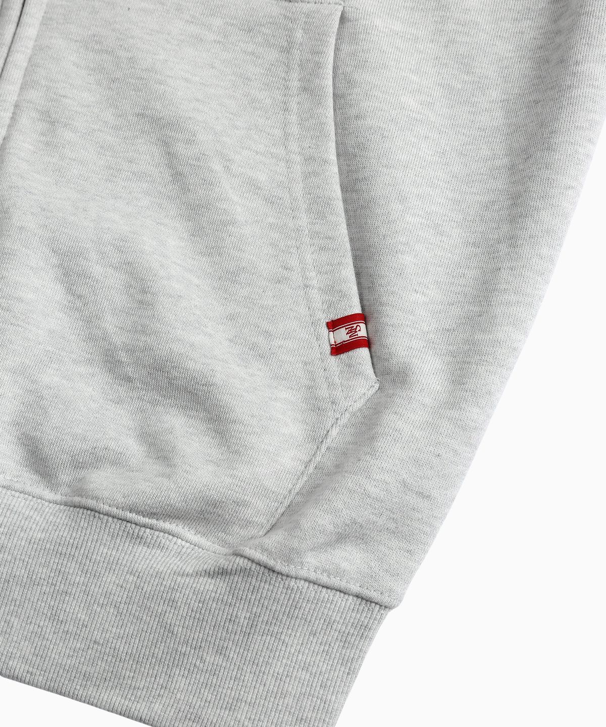 미나수(MENASOO) Menasoo Applique Two Way Hoodie Zip Up_White Melange