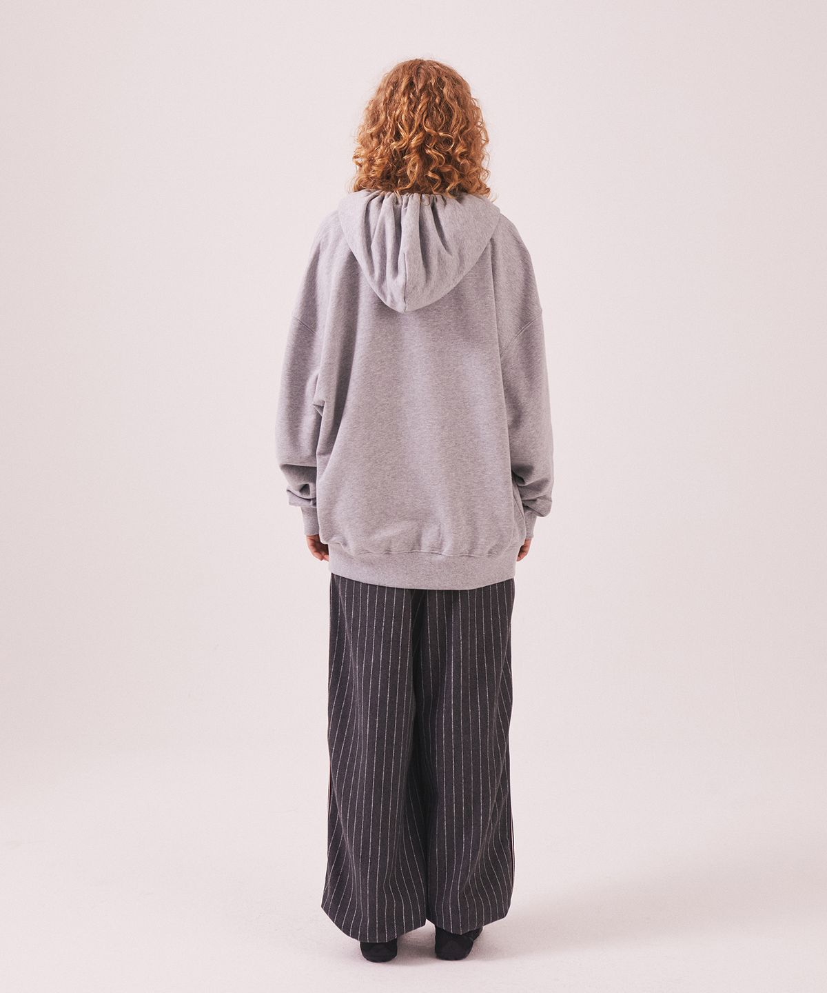 미나수(MENASOO) Menasoo Applique Two Way Hoodie Zip Up_Gray Melange