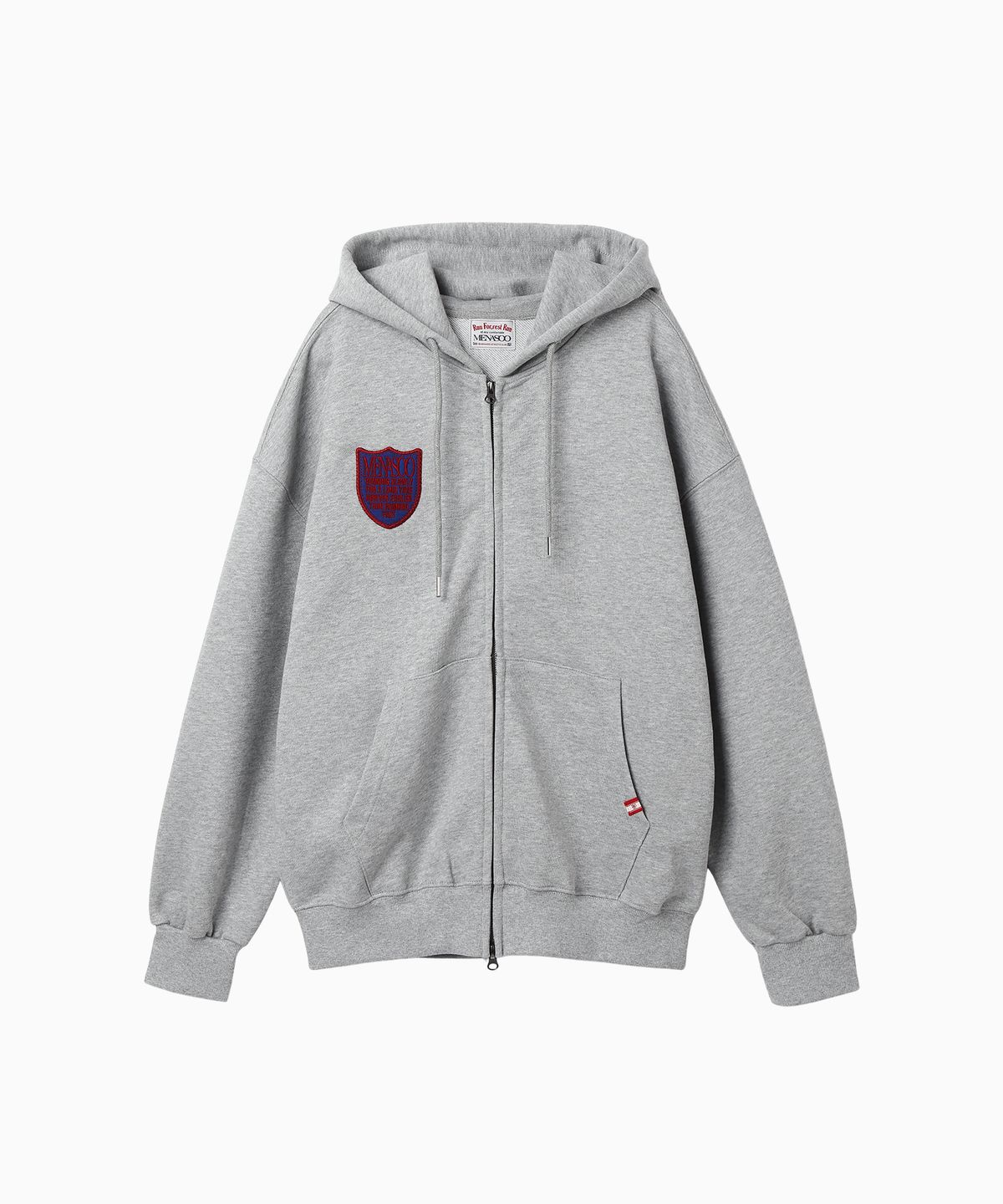 미나수(MENASOO) Menasoo Applique Two Way Hoodie Zip Up_Gray Melange