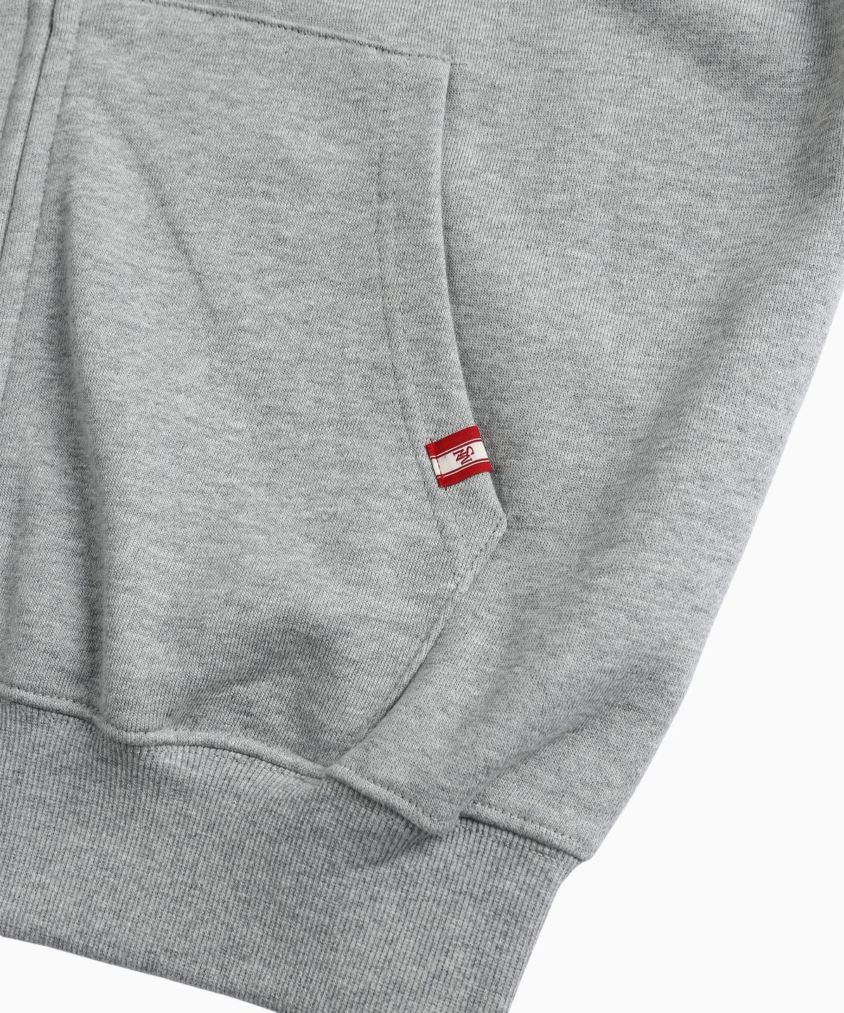 미나수(MENASOO) Menasoo Applique Two Way Hoodie Zip Up_Gray Melange