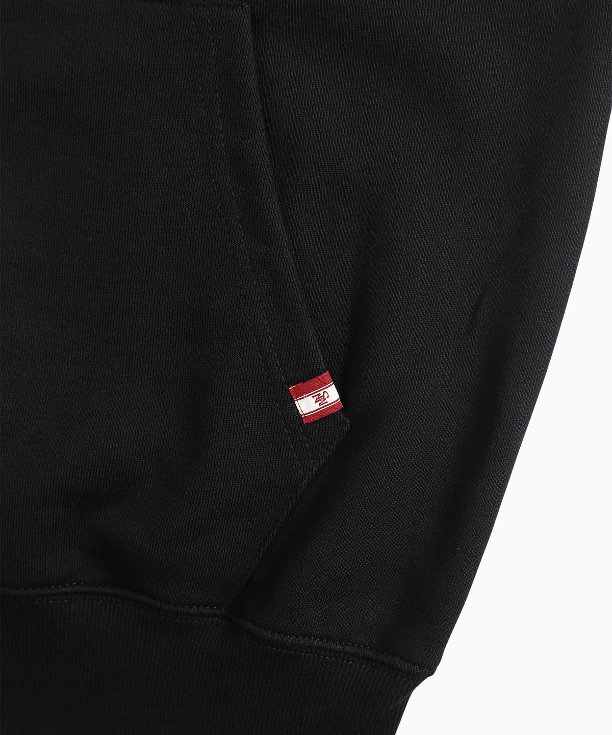미나수(MENASOO) Menasoo Applique Two Way Hoodie Zip Up_Black