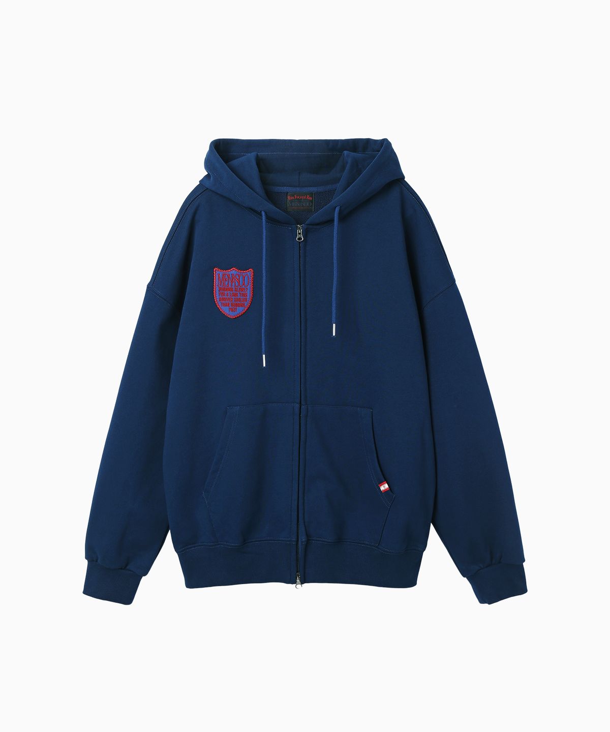 미나수(MENASOO) Menasoo Applique Two Way Hoodie Zip Up_Navy