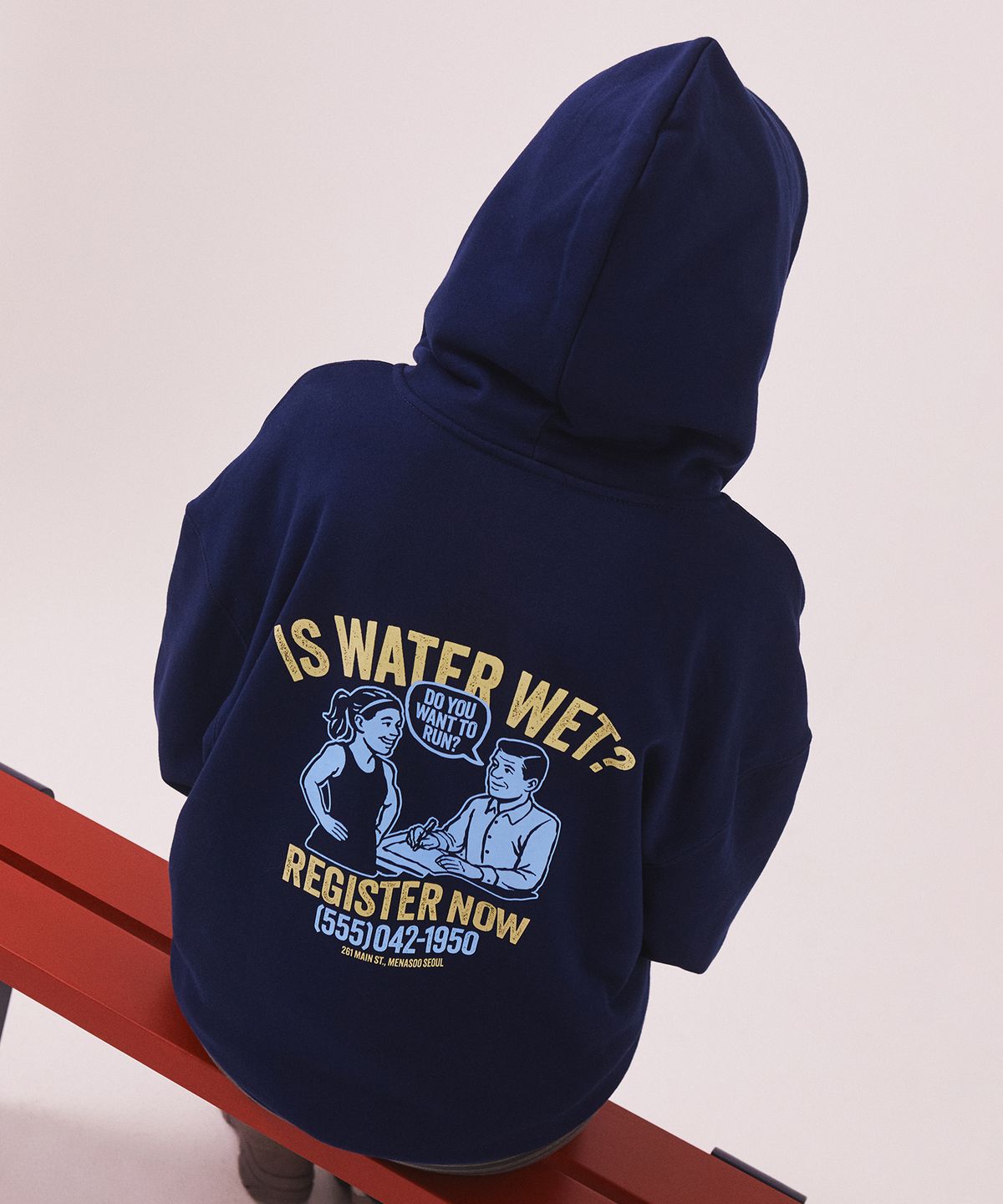 미나수(MENASOO) Menasoo Cartoon Graffiti Two Way Hoodie Zip Up_Navy