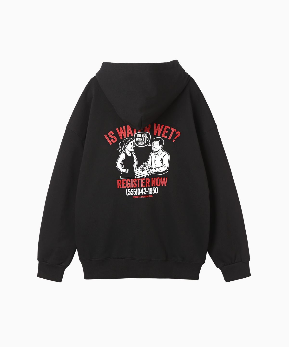 미나수(MENASOO) Menasoo Cartoon Graffiti Two Way Hoodie Zip Up_Black