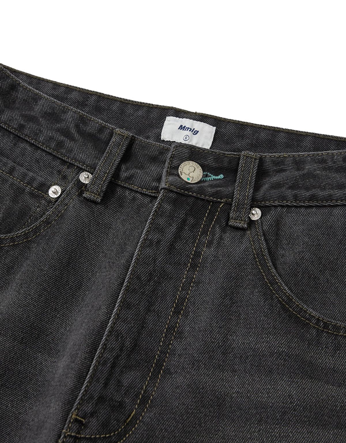 엠엠엘지(MMLG) [Mmlg] MM AUTHENTIC REGULAR DENIM PANTS (CHARCOAL)