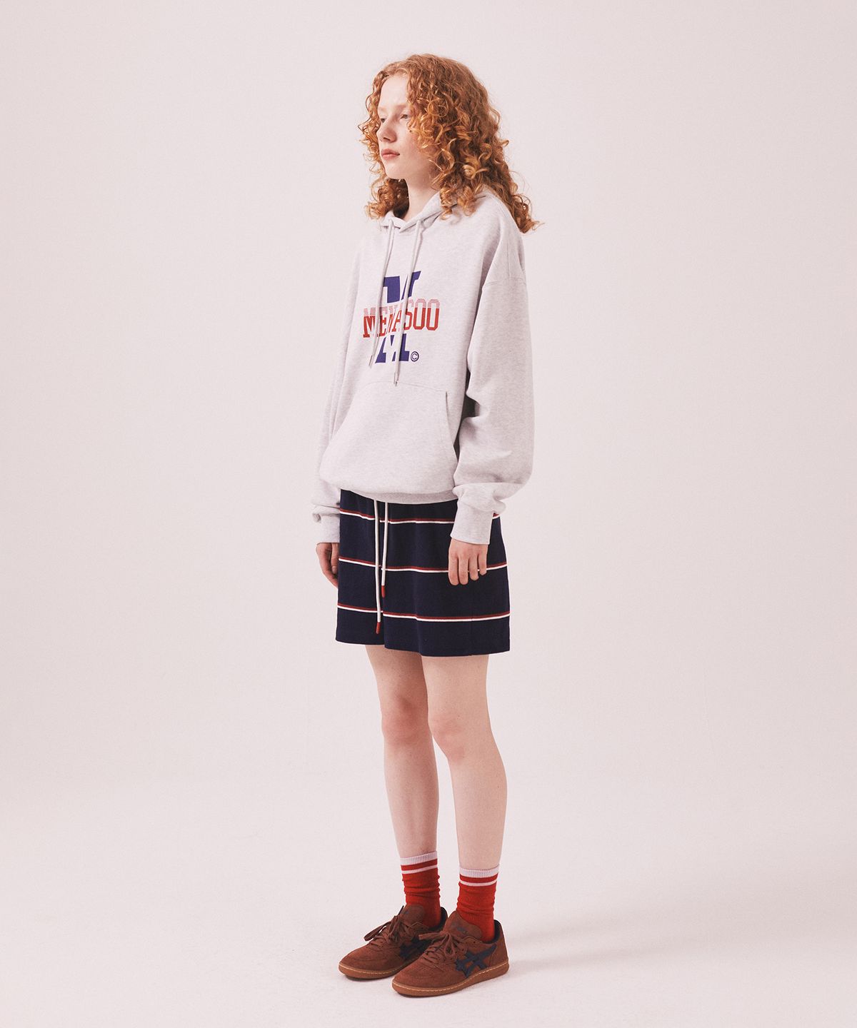 미나수(MENASOO) Menasoo Basic Hoodie_White Melange
